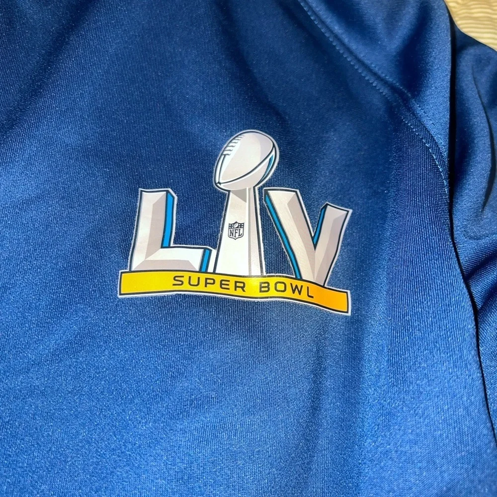 Blue Super Bowl (Tampa) LV Quarter-Zip Pullover size: XL